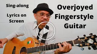 Overjoyed Stevie Wonder Fingerstyle Guitar Cover wLyrics on Screen [upl. by Eldwon157]