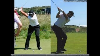 Jon Rahm golf swing  Long Iron faceon amp downtheline July 2017 [upl. by Otinauj]