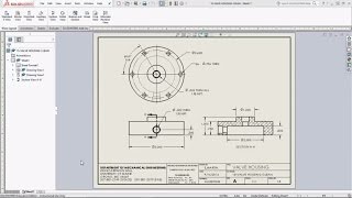 SolidWorks Sheets Drawing Views and Dimensioning [upl. by Ariaek]