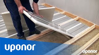 Installation av golvvärme  Uponor Golvvärmekassett med isolering [upl. by Goldston]