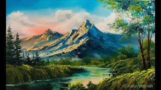 Landscape Painting 101 The Easiest Painting  Paintings By Justin [upl. by Blank]