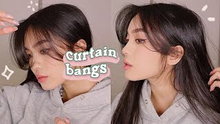 HOW TO STYLE CURTAIN BANGS  LAYERS 💫 HAIR TUTORIAL [upl. by Hebel]