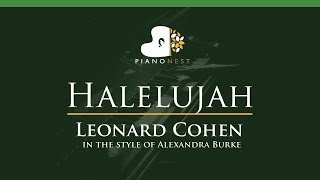 Halelujah  Leonard Cohen in the style of Alexandra Burke  LOWER Key Piano Karaoke Instrumental [upl. by Adnana]