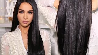 HOW TO SLEEK amp SHINY STRAIGHT HAIR  Carli Bybel [upl. by Neelyahs533]