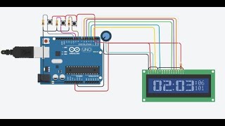 Digital Clock Using Arduino TINKERCAD [upl. by Pass]