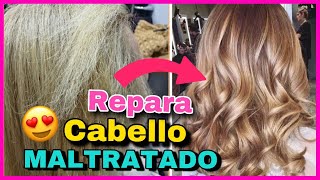 COMO REPARAR CABELLO DAÑADO CON ESTA MASCARILLA CASERA  NatyGloss [upl. by Mallina452]