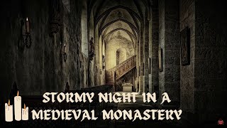 Stormy Night In A Medieval Monastery🙏  ASMR Ambience [upl. by Ahsiuqat]