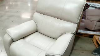 Costco Power Leather Recliner w USB White 449 [upl. by Garson]