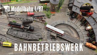 H0 Bahnbetriebswerk Modellbahnanlage Deutsche Reichsbahn DR [upl. by Seif931]