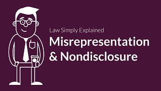 Misrepresentation and Nondisclosure  Contracts  Defenses amp Excuses [upl. by Prasad]