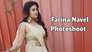 Farina Azad Hot Photoshoot  Navel  Saree Video [upl. by Airdnahc]