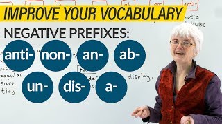 Negative Prefixes in English UN DIS NON A AB AN ANTI [upl. by Kcirdlek602]