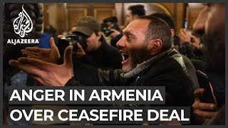 Anger and shock in Armenia over NagornoKarabakh ceasefire deal [upl. by Nadirehs]