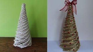 Jak zrobić choinkę z papierowej wikliny wicker paper christmas tree [upl. by Anahtor]