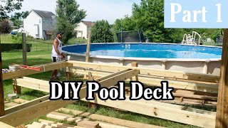 How To Build A Deck Around A Pool  Part 1 [upl. by Okemak]