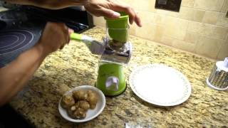 Manual Rotary Vegetable Cutter Grater and Shredder Review [upl. by Shermy]