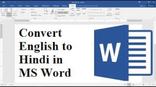 Convert English to Hindi in MS Word [upl. by Jotham]