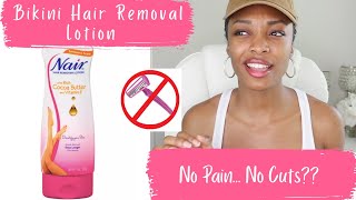 Remove Bikini Hair  No Pain Hair Removal with Nair  How To [upl. by Aihsiym]