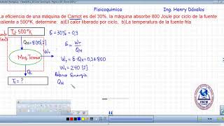 Ejercicio fisicoquimica maquina termica de Carnot eficiencia [upl. by Wharton]