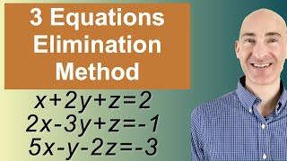 Solving Systems of 3 Equations Elimination [upl. by Eenad590]