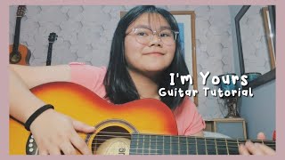 Im Yours  Jason MrazEasy ChordsBeginner Guitar Tutorial [upl. by Arikahs]