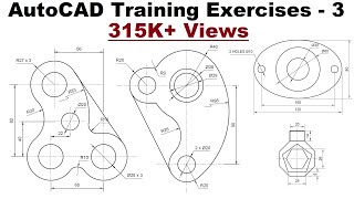 AutoCAD Training Exercises for Beginners  3 [upl. by Adnomar]