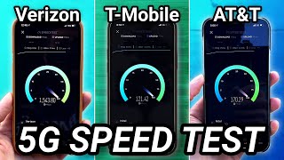 iPhone 12 5G Speed Test Verizon vs TMobile vs ATampT [upl. by Roane]