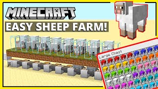 Minecraft Automatic Sheep Farm 117 EASY Tutorial [upl. by Fenner]