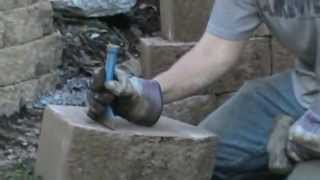 How to split wall block and bricks with masonry chisels [upl. by Carmena]