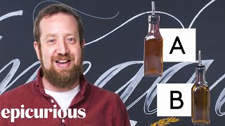 Vinegar Expert Guesses Cheap vs Expensive Vinegar  Price Points  Epicuirous [upl. by Iraam33]