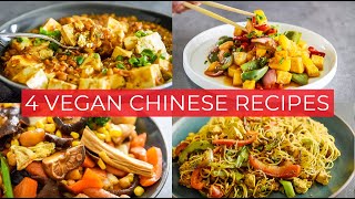 4 EASY Chinese Style vegan recipes to MAKE TODAY [upl. by Yelrahs]