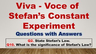 Stefans constant  Viva Voce  Practical File Link [upl. by Orelie]