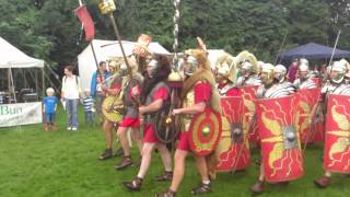 Roman Reenactment at the Amphitheatre in Caerleon Marching In [upl. by Sila]