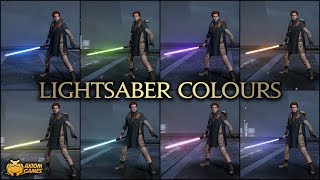 Star Wars Jedi Fallen Order  All Lightsaber Colours [upl. by Nagrom]