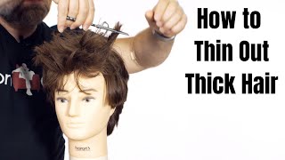 How to Thin Out Thick Hair  TheSalonGuy [upl. by Airres]