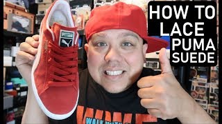 HOW TO LACE PUMA SUEDE CLASSIC SHOES  Puma DjDelz [upl. by Ferde]