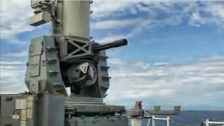 Naval Gatling Gun In Action • The Phalanx CIWS [upl. by Aihsotal]