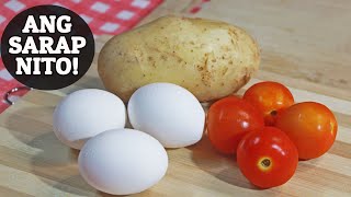 Try this EGG POTATO AND TOMATO breakfast recipe Pwede iulam sa kanin o ipalaman sa tasty bread [upl. by Kalil]