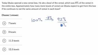 Percents — Basic example  Math  New SAT  Khan Academy [upl. by Aerol956]