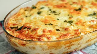 White Sauce Pasta And Chicken Bake  Creamy Bechamel Sauce [upl. by Alberic]