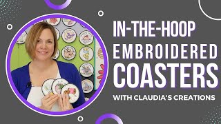 Embroidered COASTERS with Claudias Creations [upl. by Farrell]