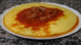 Come cucinare la polenta  Ricetta Polenta con sugo di salsiccia 17 [upl. by Lewan527]