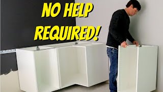 INSTALL AN IKEA KITCHEN  Part 2   Hanging the Cabinets [upl. by Airehs]