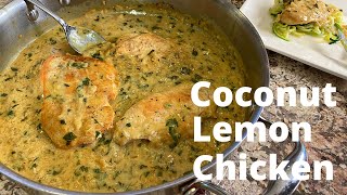 Creamy Coconut Lemon Chicken Over Zoodles  Rockin Robin Cooks [upl. by Lebanna]