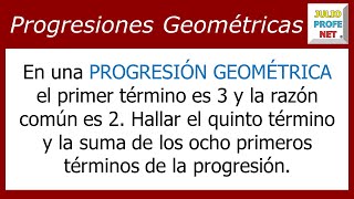 PROGRESIONES GEOMÉTRICAS  Ejercicio 1 [upl. by Abrahamsen570]