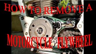 HOW TO REMOVE A MOTORCYCLE FLYWHEEL [upl. by Gwenette]