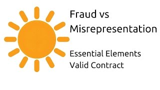 Fraud vs Misrepresentation  Other Essential Elements of a Valid Contract  CA CPT  CS amp CMA [upl. by Anhpad]