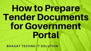 How to Prepare Tender Documents for Government Portal [upl. by Vial]