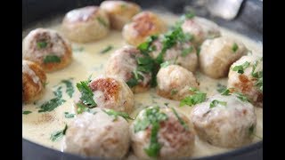 Boulettes de poulet Sauce Crémeuse  Swedish Meatballs [upl. by Acilef]