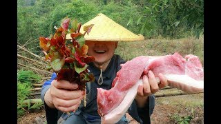 鱼腥草凉拌白肉，一次整一碗，好吃还下饭（Houttuynia with white meat one bowl at a time delicious and ready to eat） [upl. by Arbe]